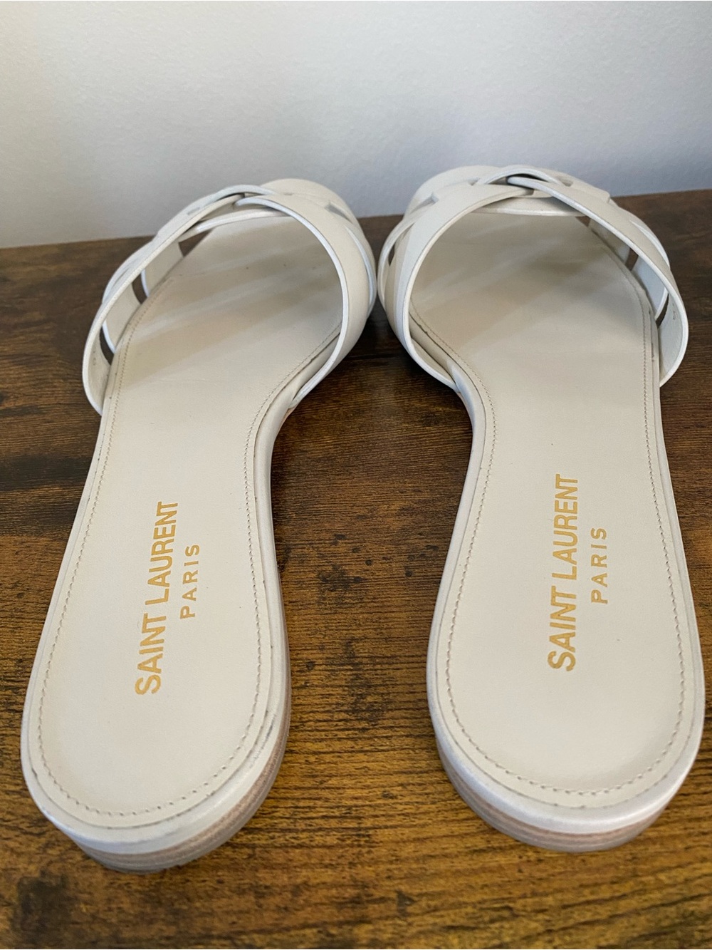 Saint Laurent White Nu Pieds Sandals (38.5) - Picture 6 of 8
